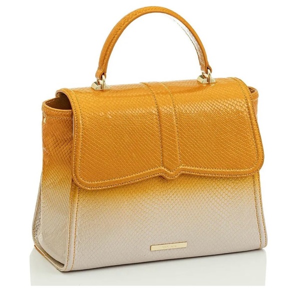 NET Brahmin Ingrid- Canary POR DO SOL Ombré Blend- Natural Yellow Cream Satchel - Picture 3 of 12
